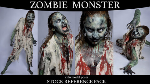 Zombie Monster - Halloween Stock Model Reference Pack