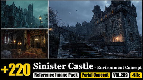 220 Sinister Castle - Environment Concept Reference Image Pack v.209 |4K|