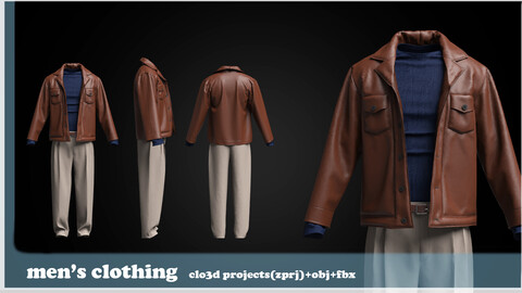 men's clothing /clo3d project(ZPRJ)+OBJ+FBX