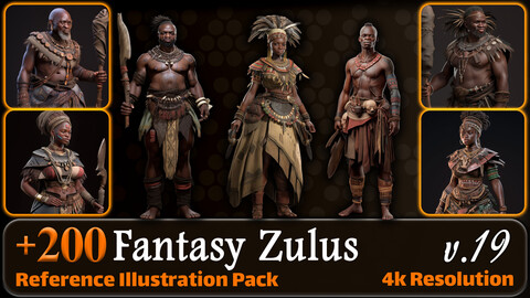 200 Fantasy Zulus Reference Pack | 4K | v.19