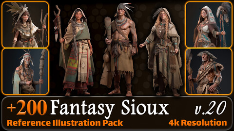 200 Fantasy Sioux Reference Pack | 4K | v.20