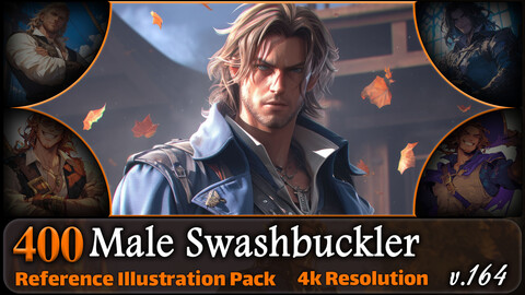 400 Male Swashbuckler Reference Pack | 4K | v.164