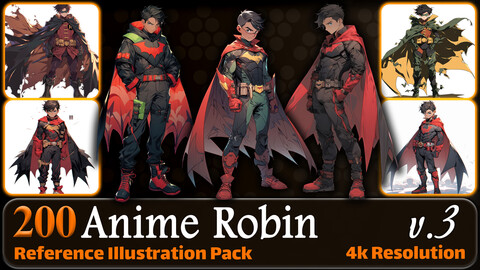 200 Anime Robin (Full Body) Reference Pack | 4K | v.3