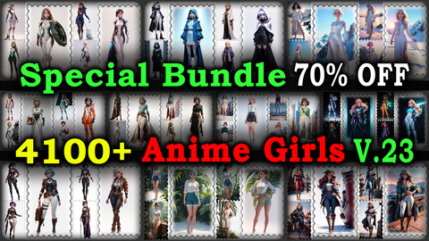 4100+ SPECIAL BUNDLE (Anime Girls Images Reference Pack)  - 4K Resolution - V.23