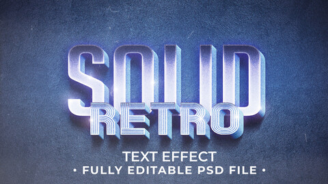 3D Solid Retro  PSD fully editable text effect. Layer style PSD mockup template