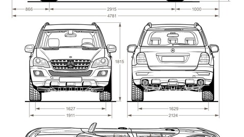 2008 Mercedes Benz M Class car blueprint