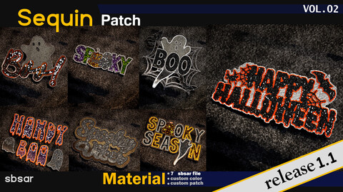 57 Sequin patch -SBSAR + tutorial- custom color -custom decal + cap -VOL 02