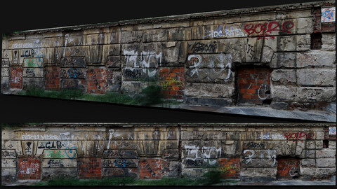 damaged plaster wall derelict building photogrammetry