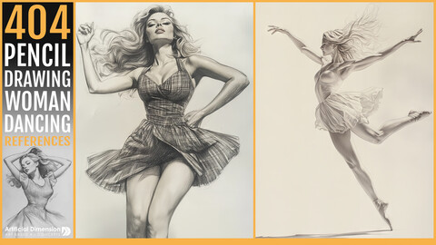 404 PENCIL DRAWING WOMAN DANCING.