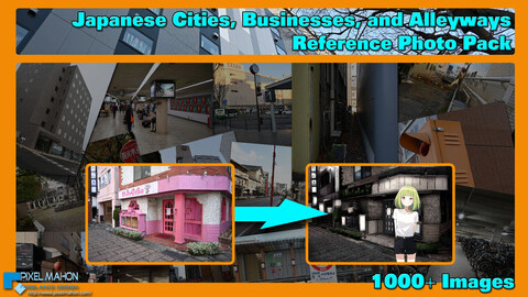 Japanese City Streets, Businesses, and Alleyways