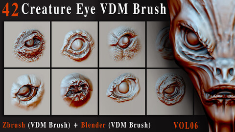 42 Creature Eye VDM Brush - For ZBrush & Blender - Vol06