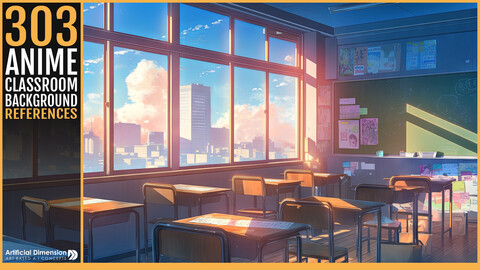 303 Anime Classroom Background