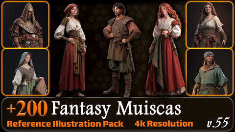 200 Fantasy Muiscas Reference Pack | 4K | v.55