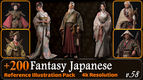 200 Fantasy Japanese Reference Pack | 4K | v.58