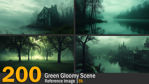 Green Gloomy Scene | Reference Images | 8K