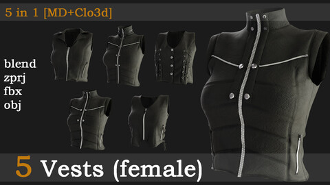 5 vests(female)[fbx+obj+zprj+blend]