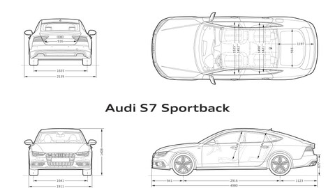 Audi A7 2017 car blueprint