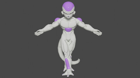 Frieza Final Form Low-poly | Rigged 3D model