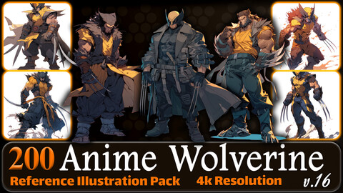 200 Anime Wolverine (Full Body) Reference Pack | 4K | v.16