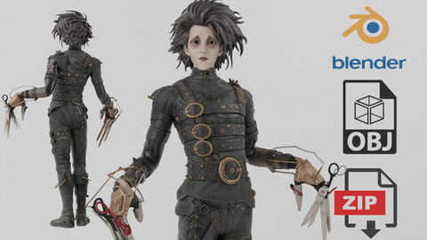 Edward Scissorhands Lowpoly Rigged