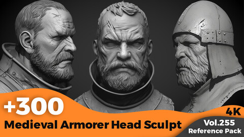 +300 Medieval Armorer Head Sculpt(4k)