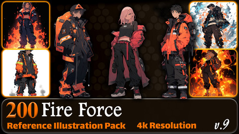 200 Fire Force (Full Body) Reference Pack | 4K | v.9