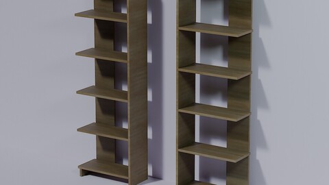 two wooden shelf