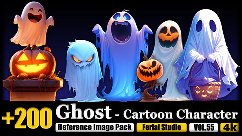 200 Ghost - Cartoon Character Reference Image Pack v.55 |4K|