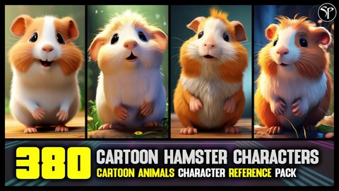 380 Cartoon Hamster Characters VOL2 | 4K Reference Image Pack