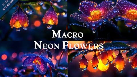 Macro Neon flowers. Background.