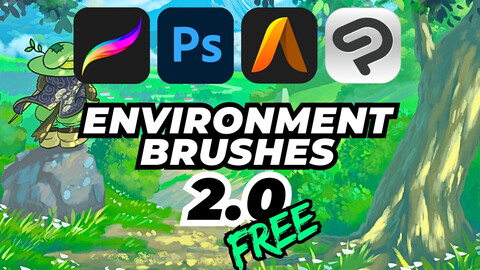 Environment Brushes 2.0 for Procreate, Photoshop, Clip Studio Paint and Art Studio Pro