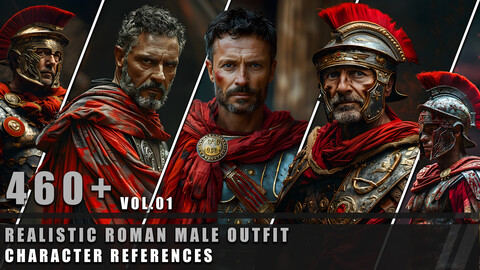 460+ Realistic Roman Male Outfit - Character References Vol.01