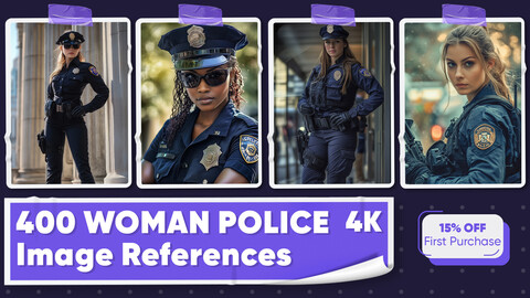 400 Woman Police Image References - Vol 01