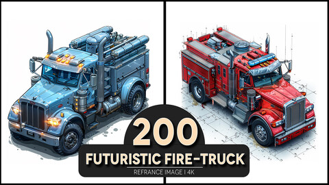 Futuristic Fire-Truck 4K Reference/Concept Images