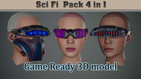 Sci fi Glasses Goggles and Mask Pack 1