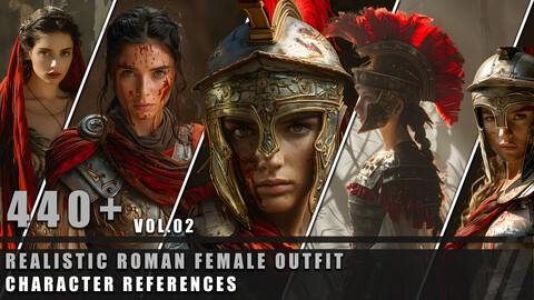 440+ Realistic Roman Female Outfit - Character References Vol.02