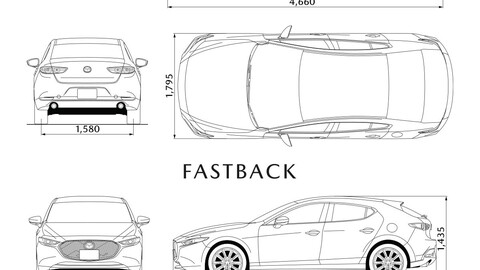 Mazda 3 2021 car blueprint