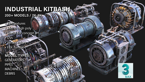 Industrial Kitbash V3 - 200+ Models / 2K-8K