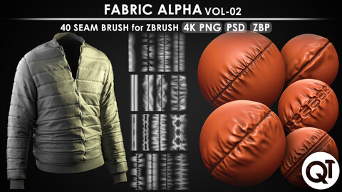 Fabric Alpha VOL02 - 40 Seam Brush for ZBrush