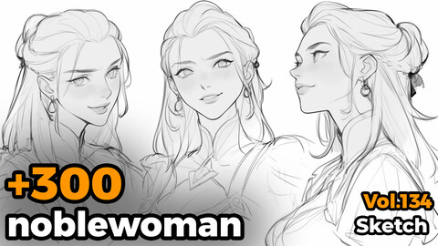 +300 Noblewoman Sketch Reference(4k)