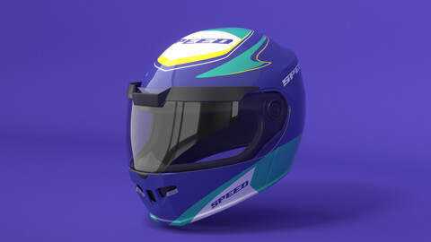 Racing Helmet 3D model (Maya - Blender - OBJ - FBX)