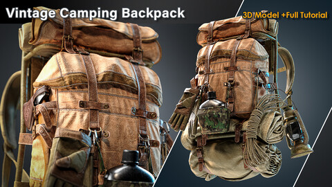 Vintage Campig Backpack / 3D Model+Full Tutorial