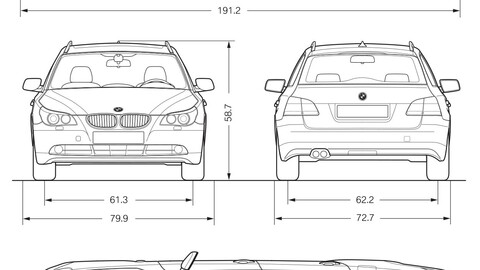 BMW Serie 5 Touring 2007 car blueprint