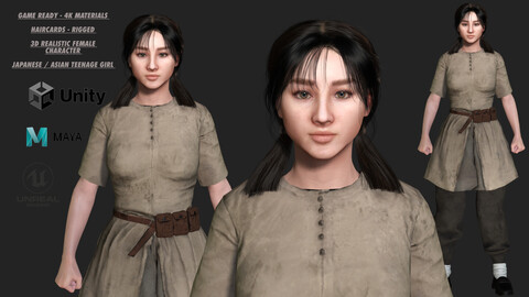 AAA 3D REALISTIC CHARACTER - TEENAGER / YOUNG GIRL / JAPANESE ASIAN KOREAN