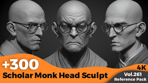 +300 Scholar Monk Head Sculpt(4k)