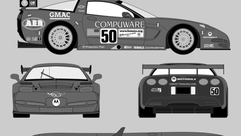 Corvette C5-R Compuware car blueprint