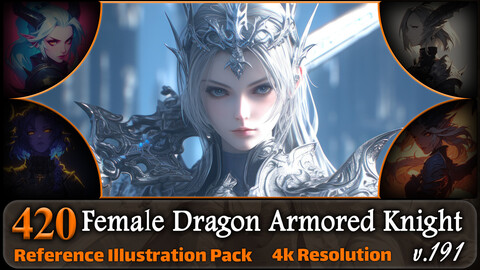 420 Female Dragon Armored Knight Reference Pack | 4K | v.191