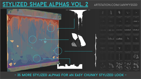 Stylized Chunky Shape Alphas - Volume 2