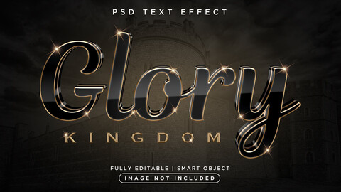 3D Glory. PSD fully editable text effect. Layer style PSD mockup template