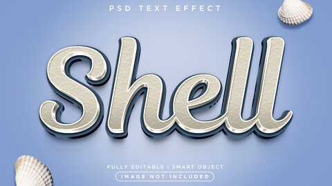 3D Sheel. PSD fully editable text effect. Layer style PSD mockup template